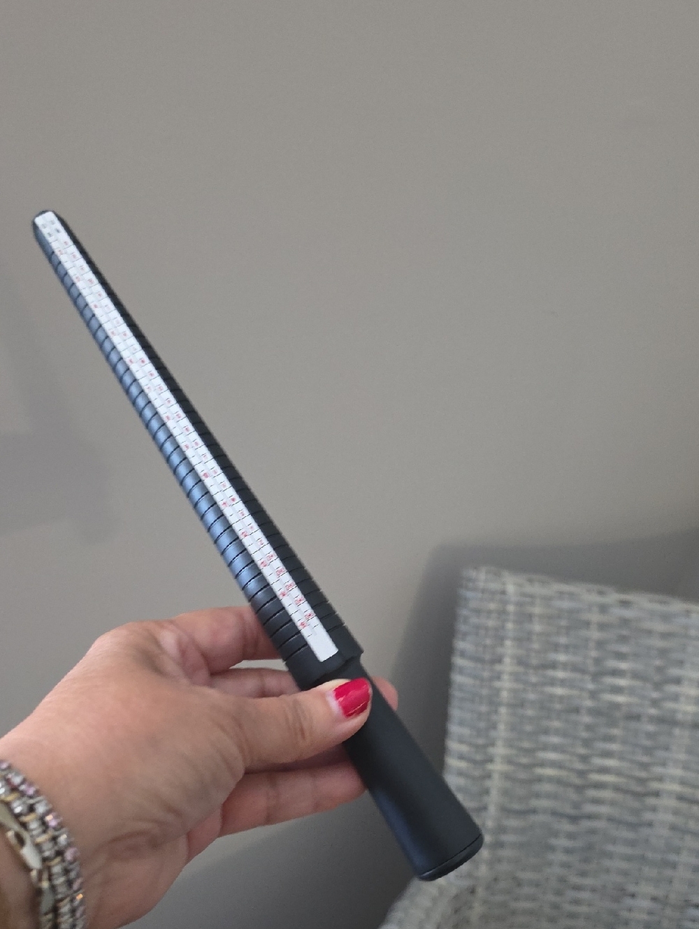 Black Ring Sizer Mandrel with Measurement Scale